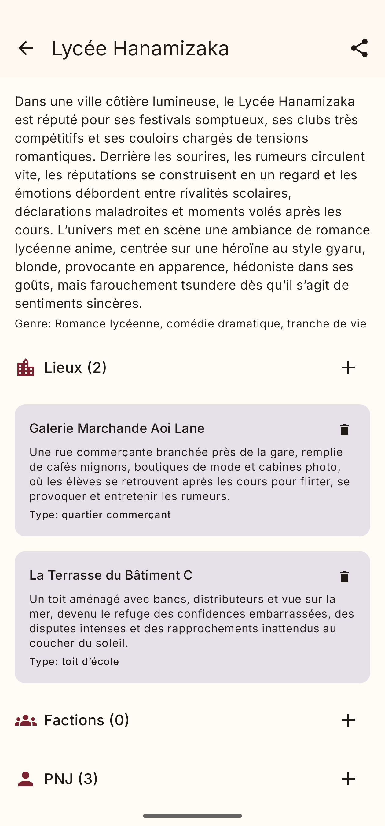 Création d'univers